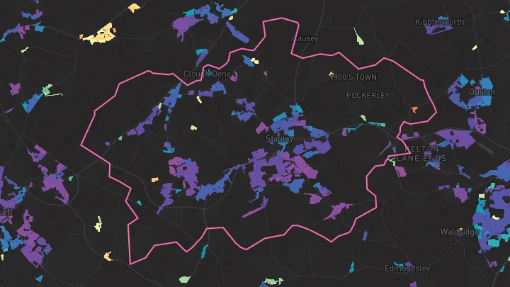 House price heatmap showing property values across Stanley