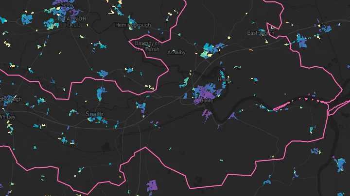 House price heatmap showing property values across Goole