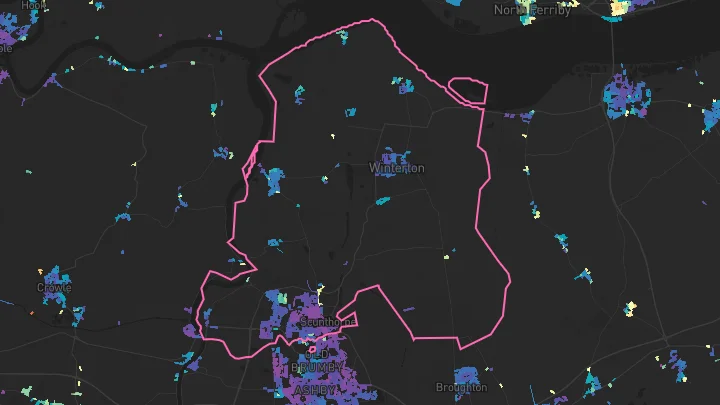 House price heatmap showing property values across Scunthorpe