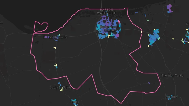 House price heatmap showing property values across Barton-Upon-Humber