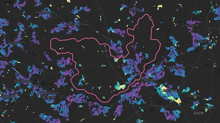 House price heatmap showing property values across Bentley