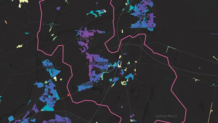 House price heatmap showing property values across Hatfield