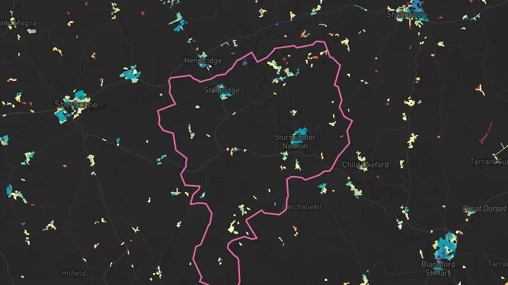 House price heatmap showing property values across Stalbridge