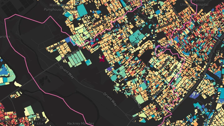 House price heatmap showing property values across Leyton