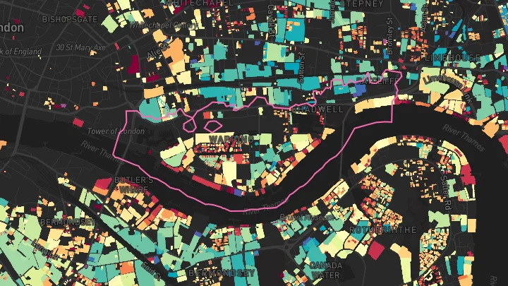 House price heatmap showing property values across St Josephs Way
