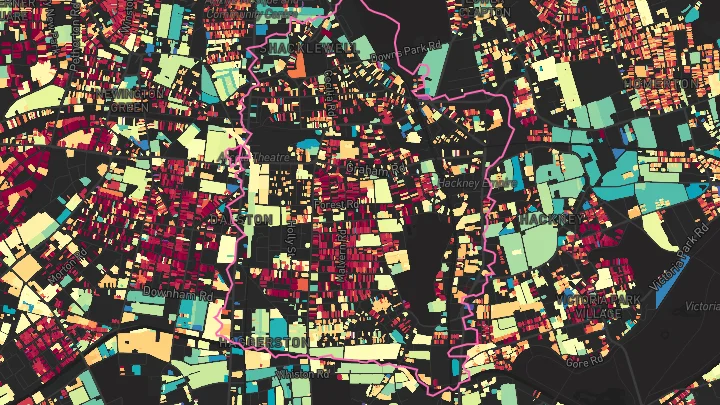 House price heatmap showing property values across Dalston