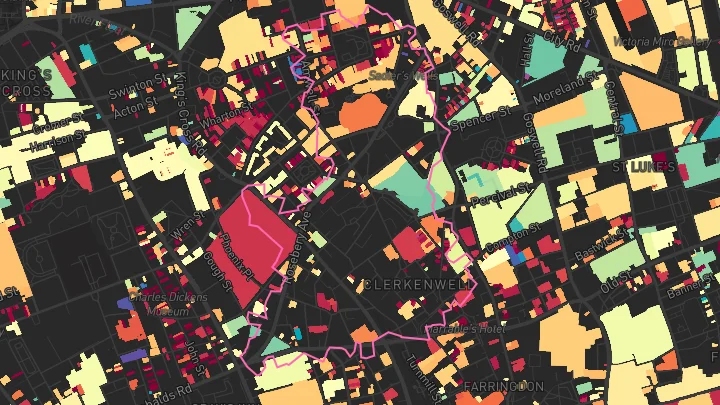 House price heatmap showing property values across London