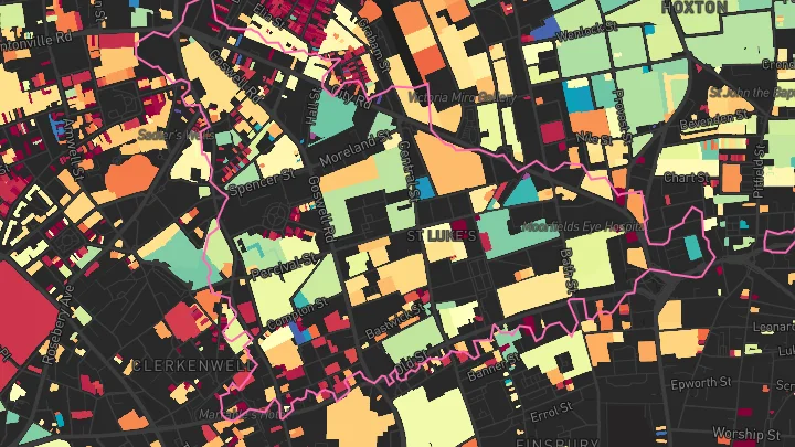 House price heatmap showing property values across Islington