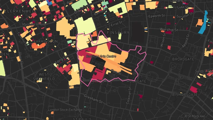 House price heatmap showing property values across The Kings Gap