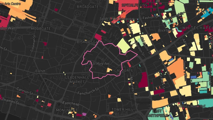 House price heatmap showing property values across London
