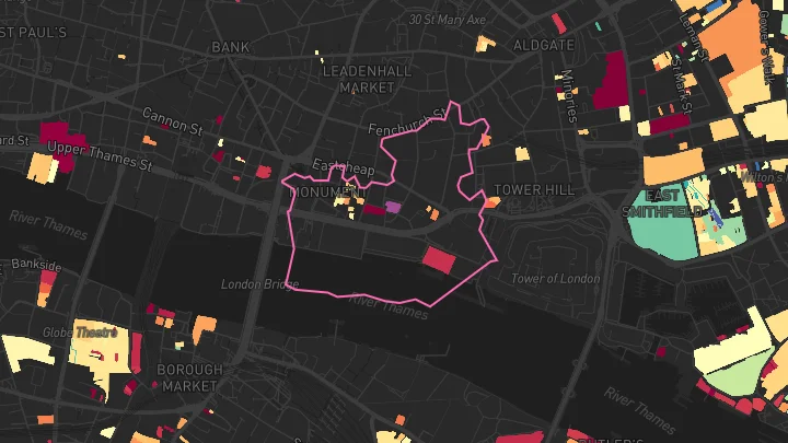 House price heatmap showing property values across Chy Hwel