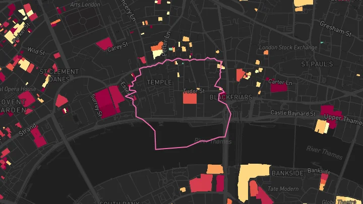 House price heatmap showing property values across London