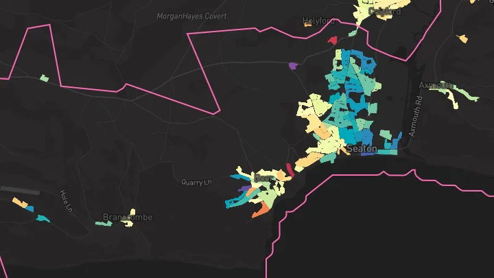 House price heatmap showing property values across Seaton