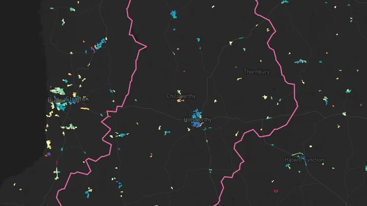 House price heatmap showing property values across Holsworthy