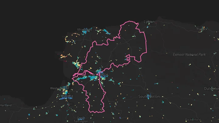 House price heatmap showing property values across Roundswell