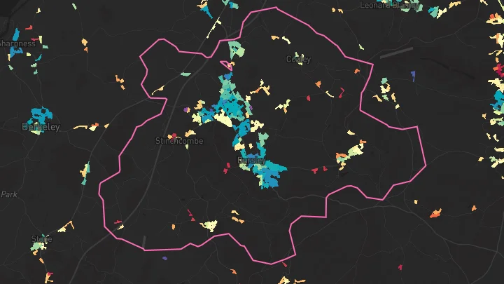 House price heatmap showing property values across Cam