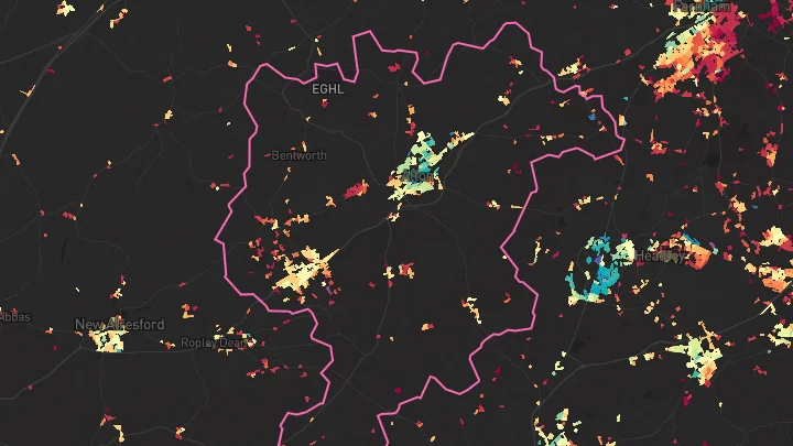 House price heatmap showing property values across Alton