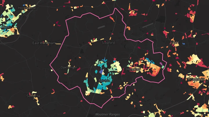 House price heatmap showing property values across Whitehill