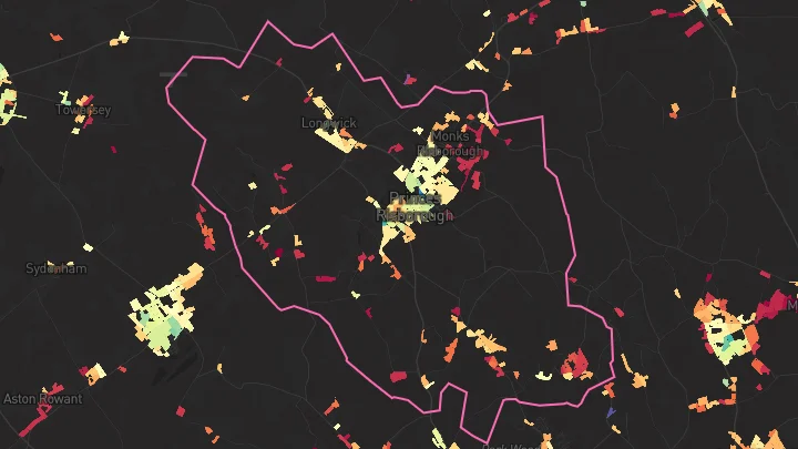 House price heatmap showing property values across Princes Risborough