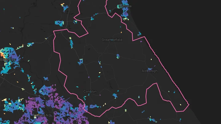 House price heatmap showing property values across Bilton