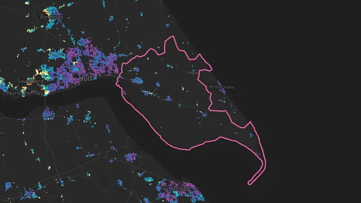 House price heatmap showing property values across Hedon