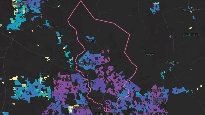 House price heatmap showing property values across Kingswood