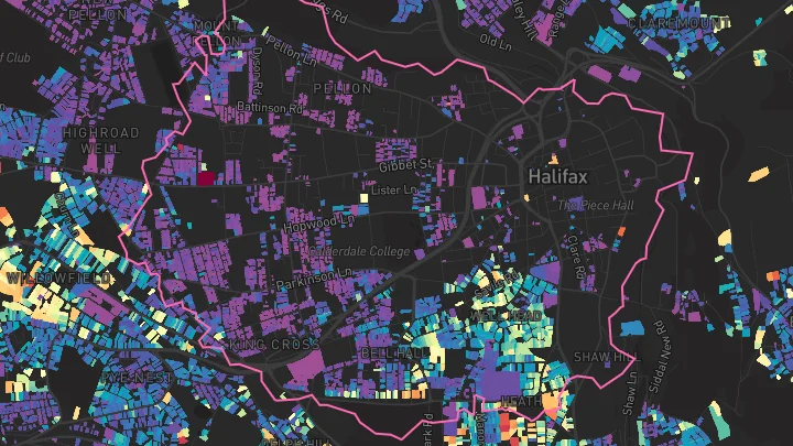 House price heatmap showing property values across Halifax