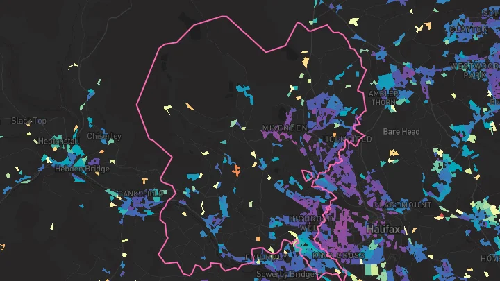 House price heatmap showing property values across Halifax