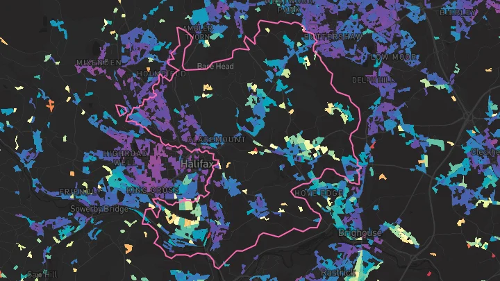 House price heatmap showing property values across Halifax