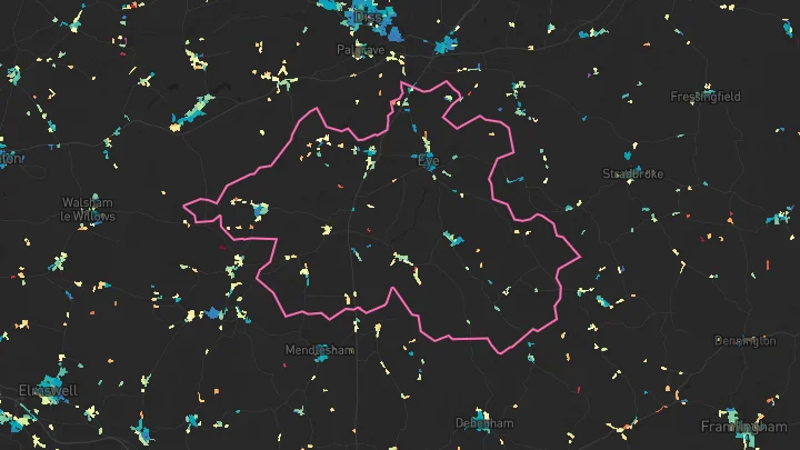 House price heatmap showing property values across Gislingham