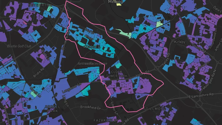 House price heatmap showing property values across Liverpool