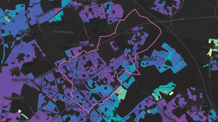 House price heatmap showing property values across Liverpool