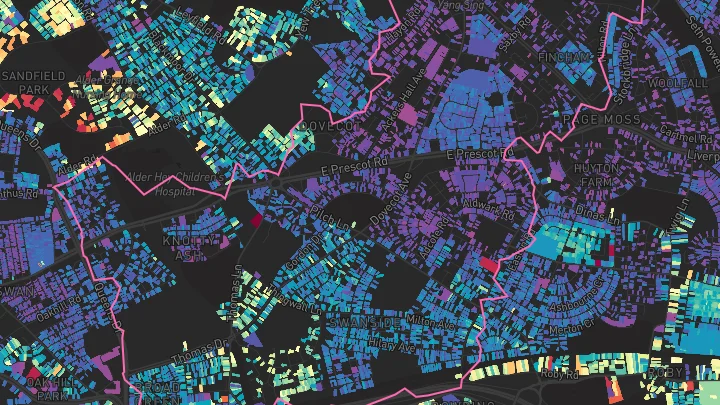 House price heatmap showing property values across Liverpool