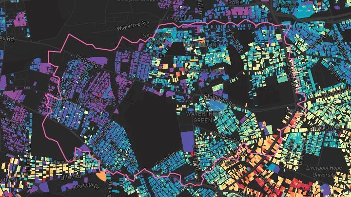 House price heatmap showing property values across Wavertree