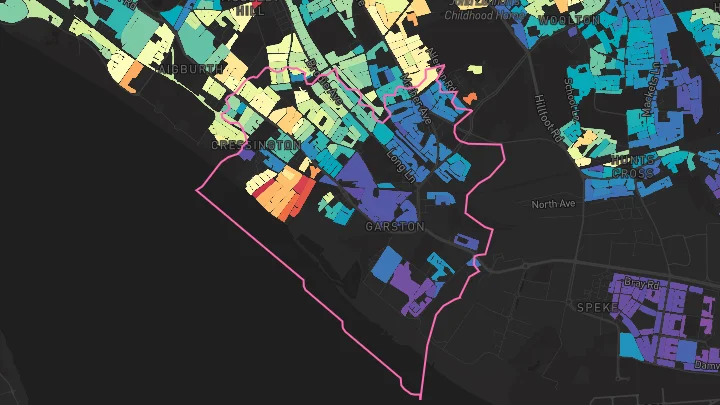 House price heatmap showing property values across Liverpool