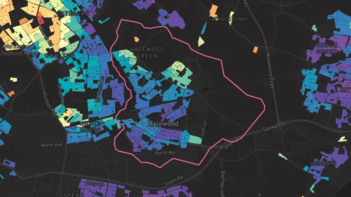 House price heatmap showing property values across Liverpool
