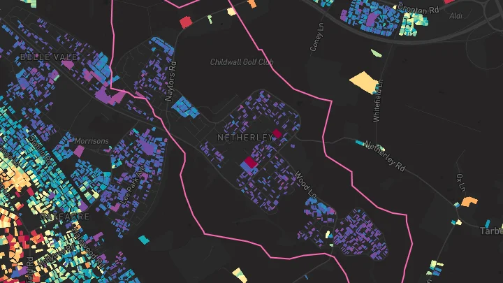 House price heatmap showing property values across Liverpool