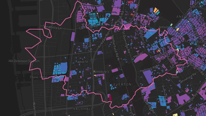 House price heatmap showing property values across Liverpool