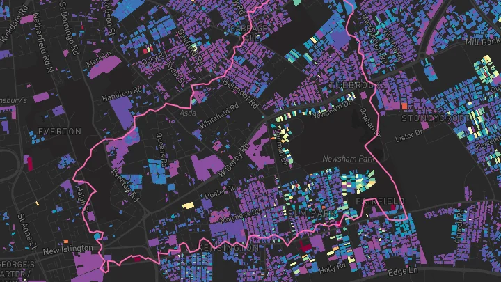 House price heatmap showing property values across Liverpool
