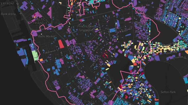 House price heatmap showing property values across Liverpool