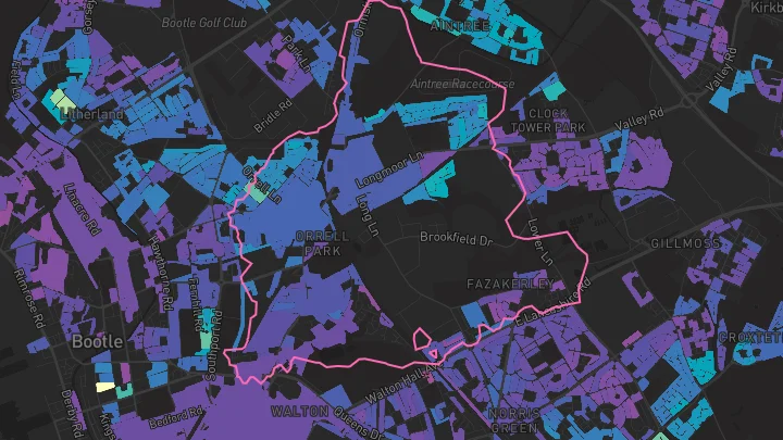 House price heatmap showing property values across Liverpool