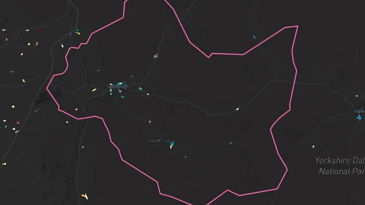 House price heatmap showing property values across Sedbergh