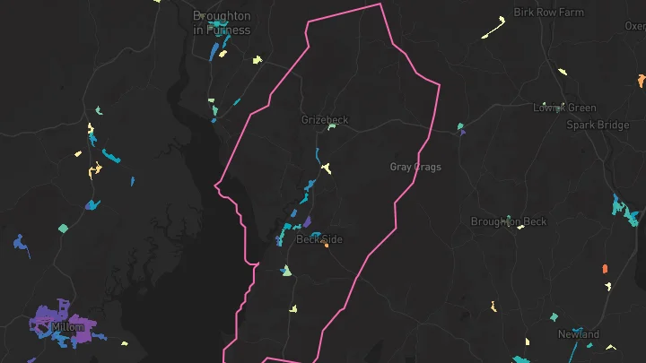 House price heatmap showing property values across Kirkby-In-Furness