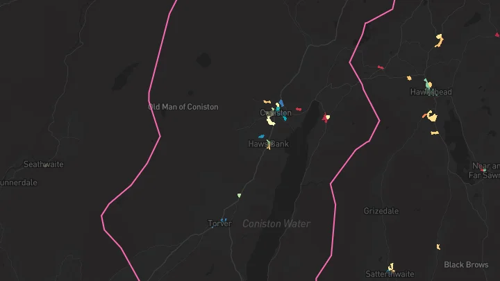 House price heatmap showing property values across Coniston