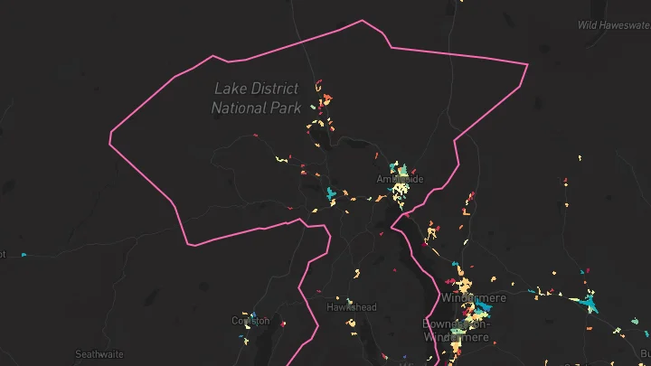 House price heatmap showing property values across Ambleside