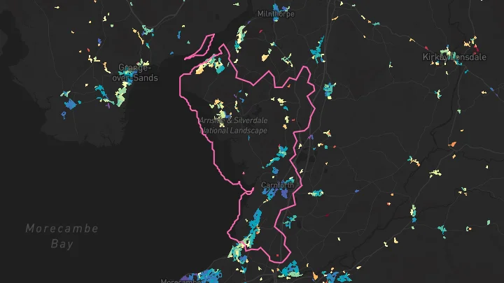 House price heatmap showing property values across Bolton Le Sands