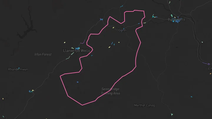 House price heatmap showing property values across Garth