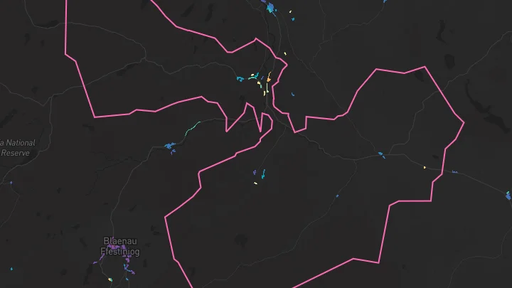 House price heatmap showing property values across Penmachno