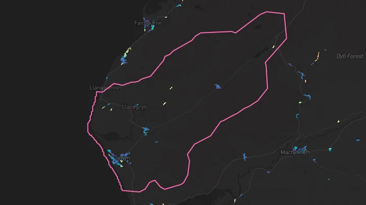 House price heatmap showing property values across Tywyn