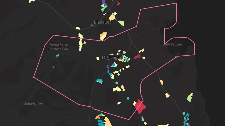 House price heatmap showing property values across Marianglas